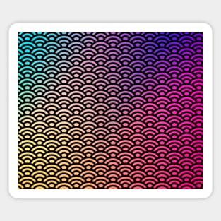 Colorful rainbow art deco pattern Sticker